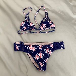Acacia swimwear. Blue island orchid bikini set